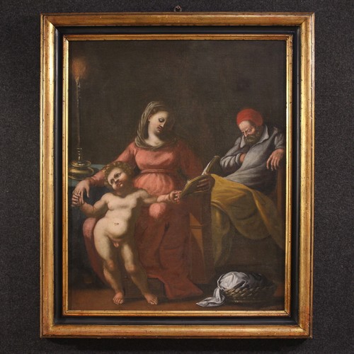 Sacra famiglia dipinto antico - famiglia,