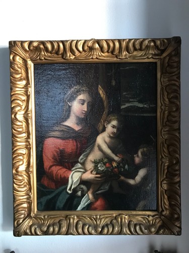 Dipinto antico madonna con - dipinto,