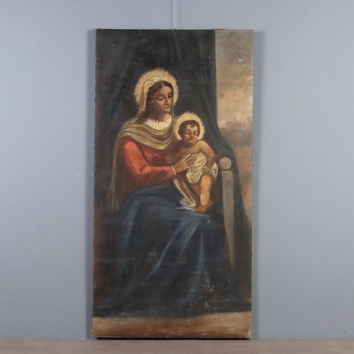 Dipinto antico madonna con - dipinto,