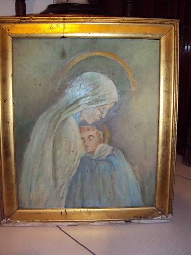Antico olio tavola quadro - olio,