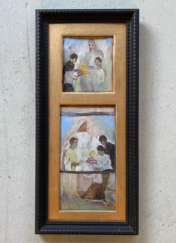 Antico dipinto olio - dipinto,