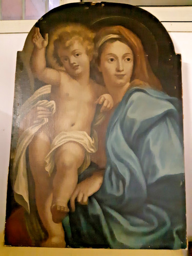 Dipinto antico madonna con - dipinto,