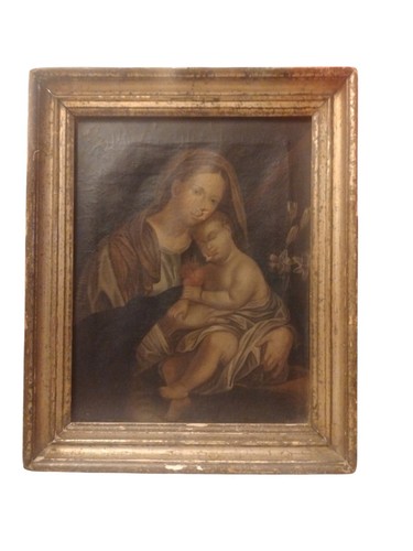 Antico dipinto madonna con - antico,