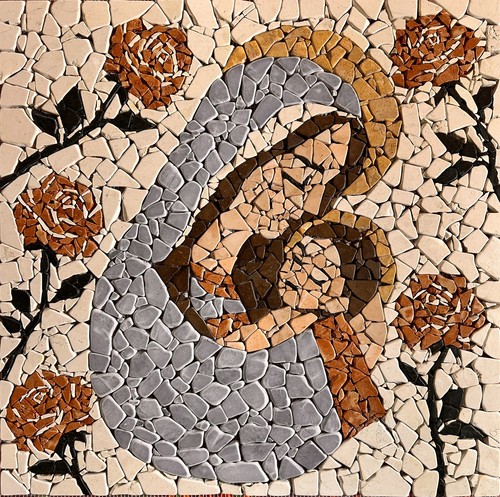 Madonna con bambino rosone - con,